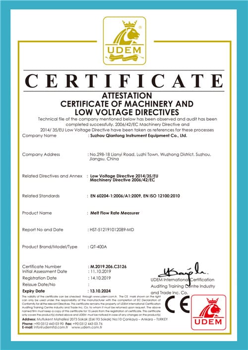 Certification CE 400A
